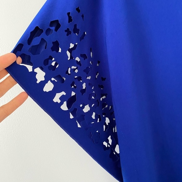 Rene Ruiz Collection Size 8 Blue Cut Out Wing Sleeve Knee Length Cocktail Dress - Picture 10 of 12